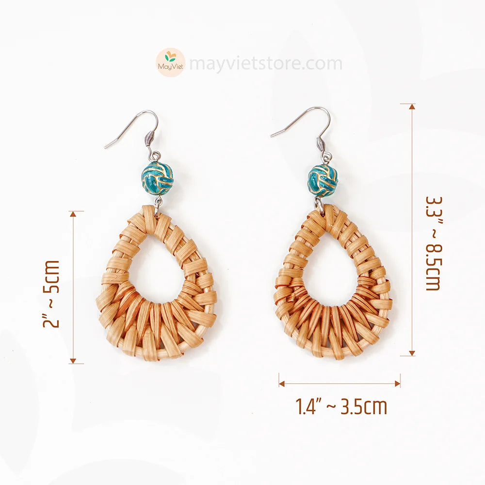 Rattan Wicker Earrings Teardrop_ER-05