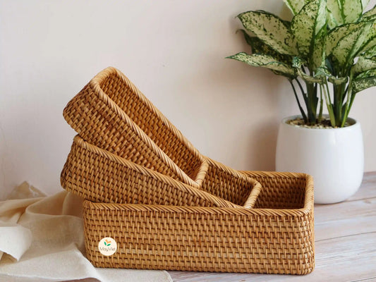 Rattan Rectangular Wicker Baskets
