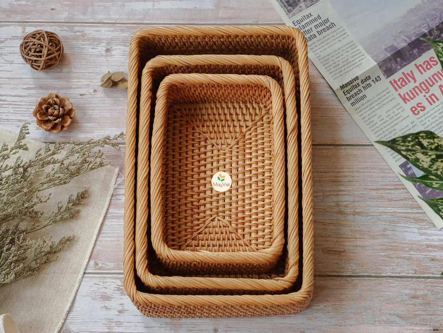 Rattan Rectangular Wicker Baskets