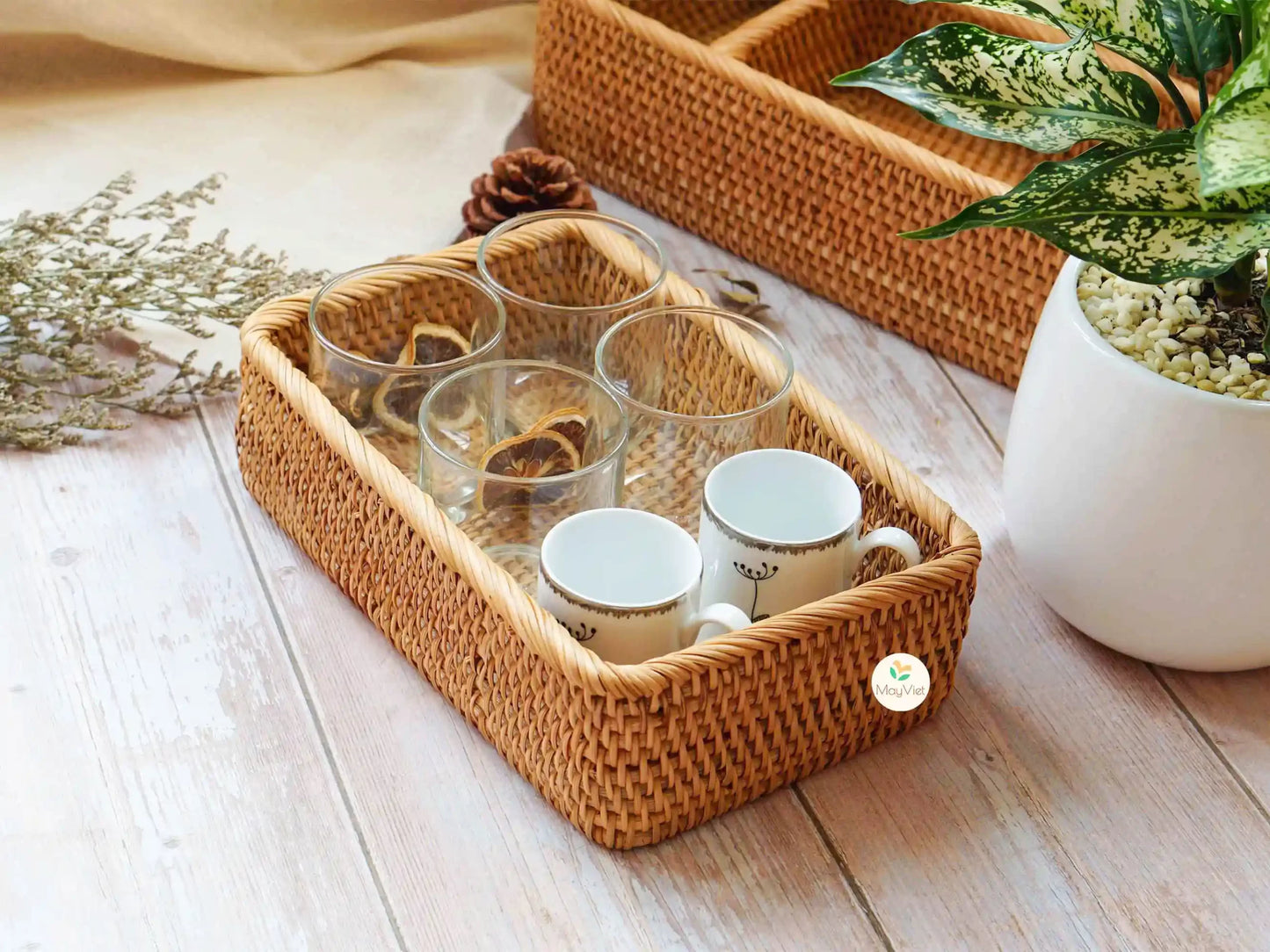 Rattan Rectangular Wicker Baskets