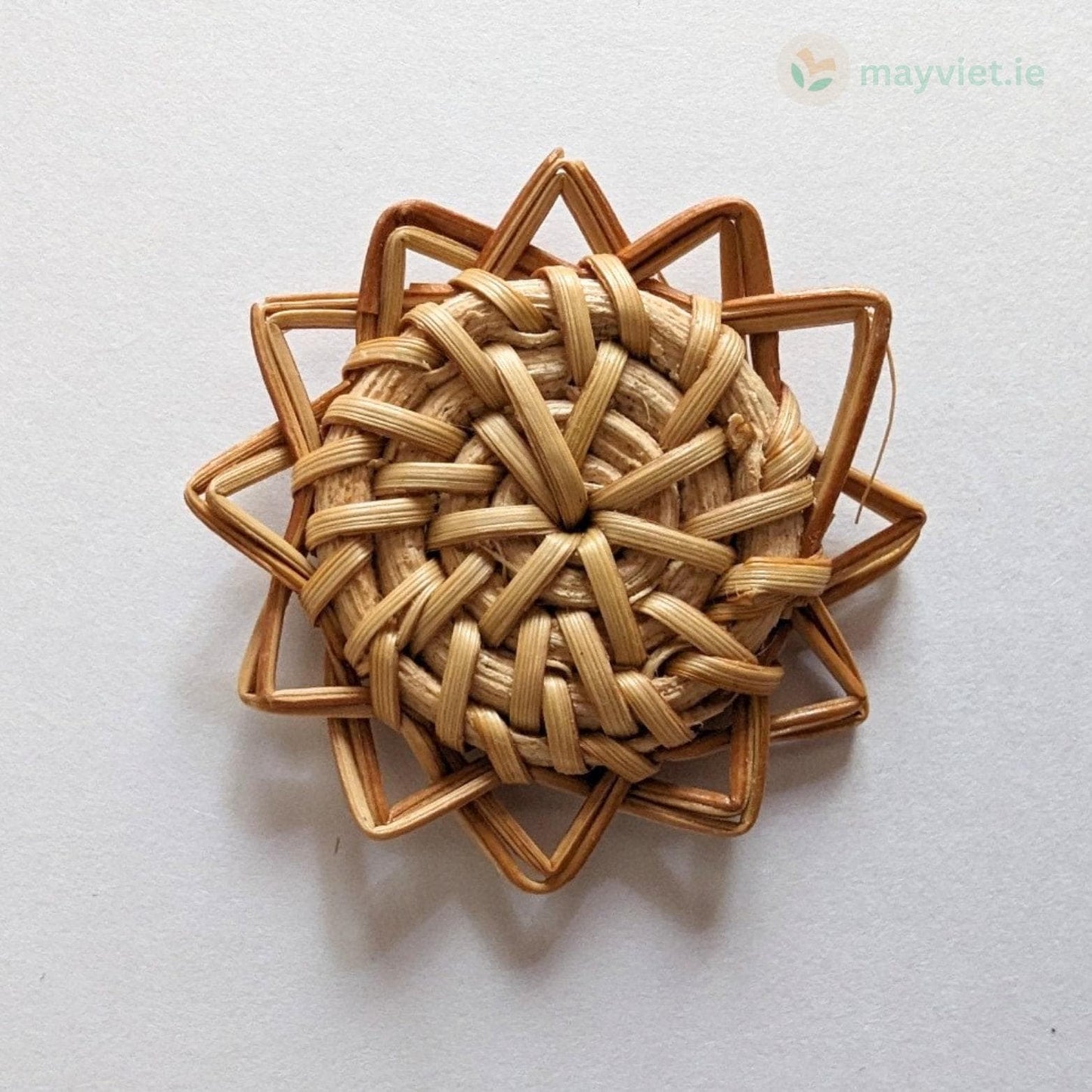 4 pcs Handwoven Natural Rattan Charms For Earrings, Boho Jewelry Sun Shape