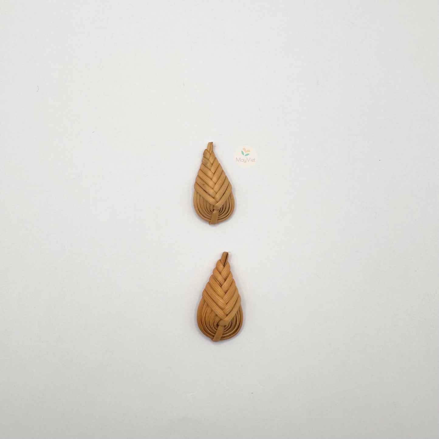 4 pcs Handwoven Natural Rattan Charms For Earrings Pendant, Boho Jewelry Making Teardrop Shape