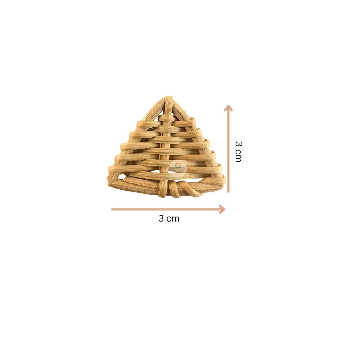 10+ pcs Handwoven Natural Rattan Charms For Earrings, Boho Jewelry Making Triangle Shape