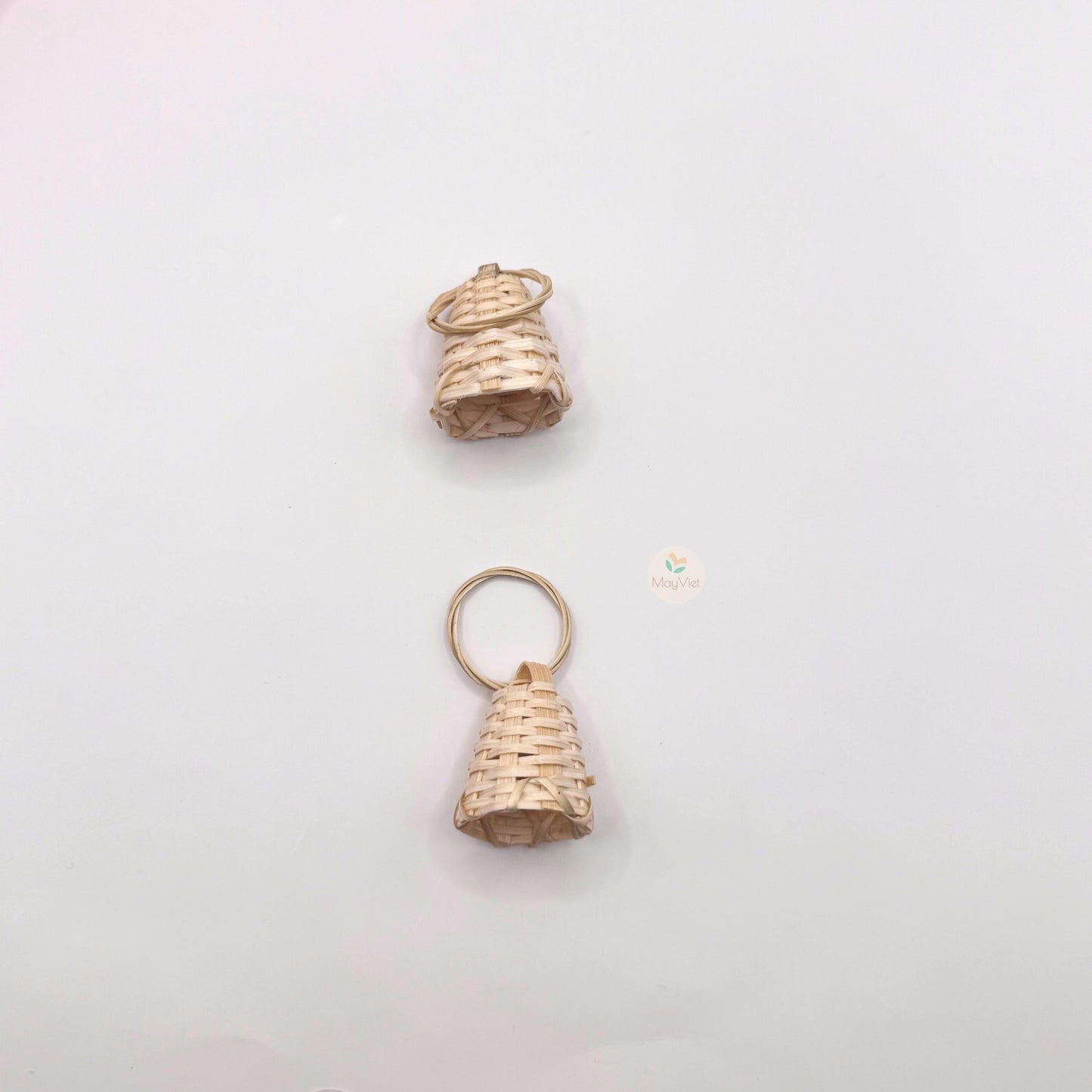 4 pcs Handwoven Natural Rattan Charms For Earrings Pendant, Boho Jewelry Brown Bell Shape