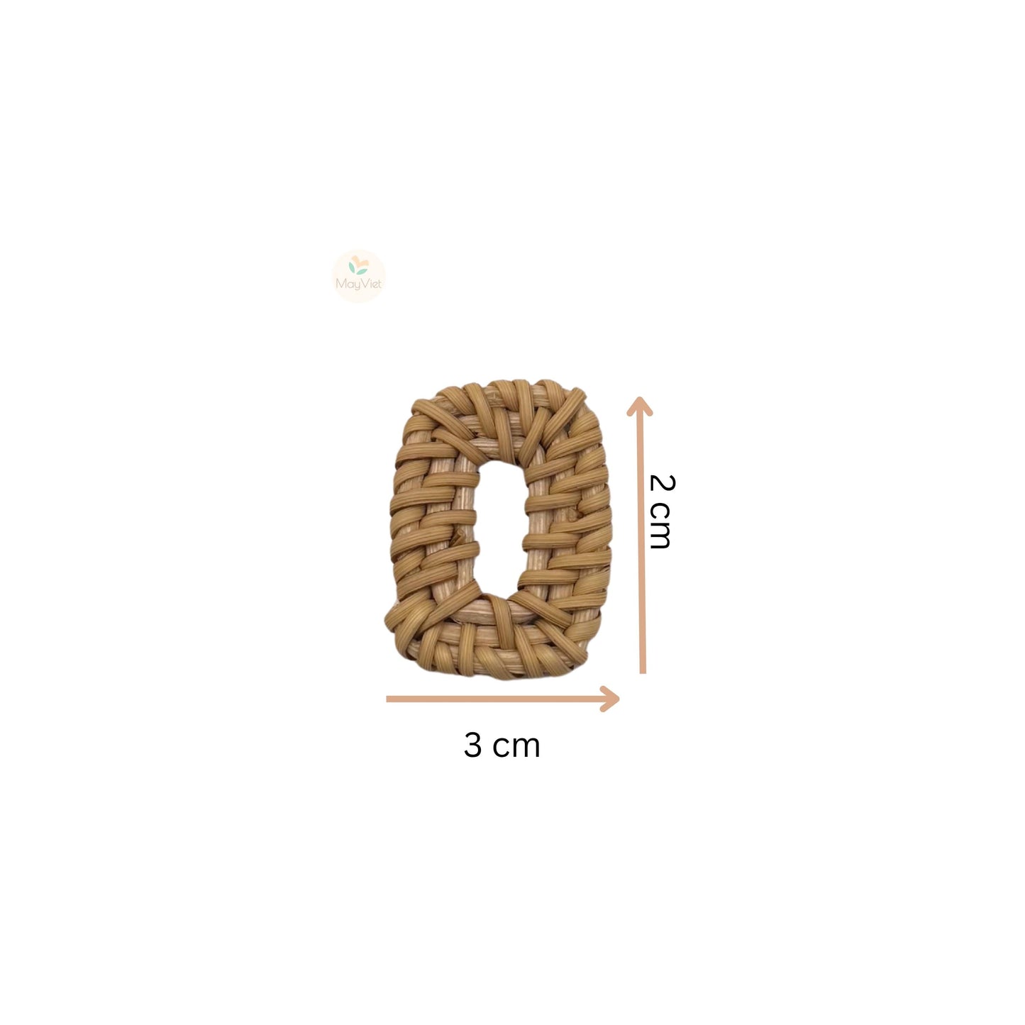 10 pcs Handwoven Natural Rattan Charms For Earrings Pendant, Boho Jewelry Square Shape