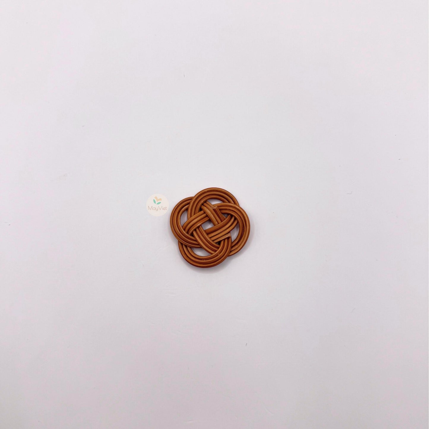 10 pcs Handwoven Natural Rattan Charms For Earrings Pendant, Boho Jewelry Brown Knotted Trivet