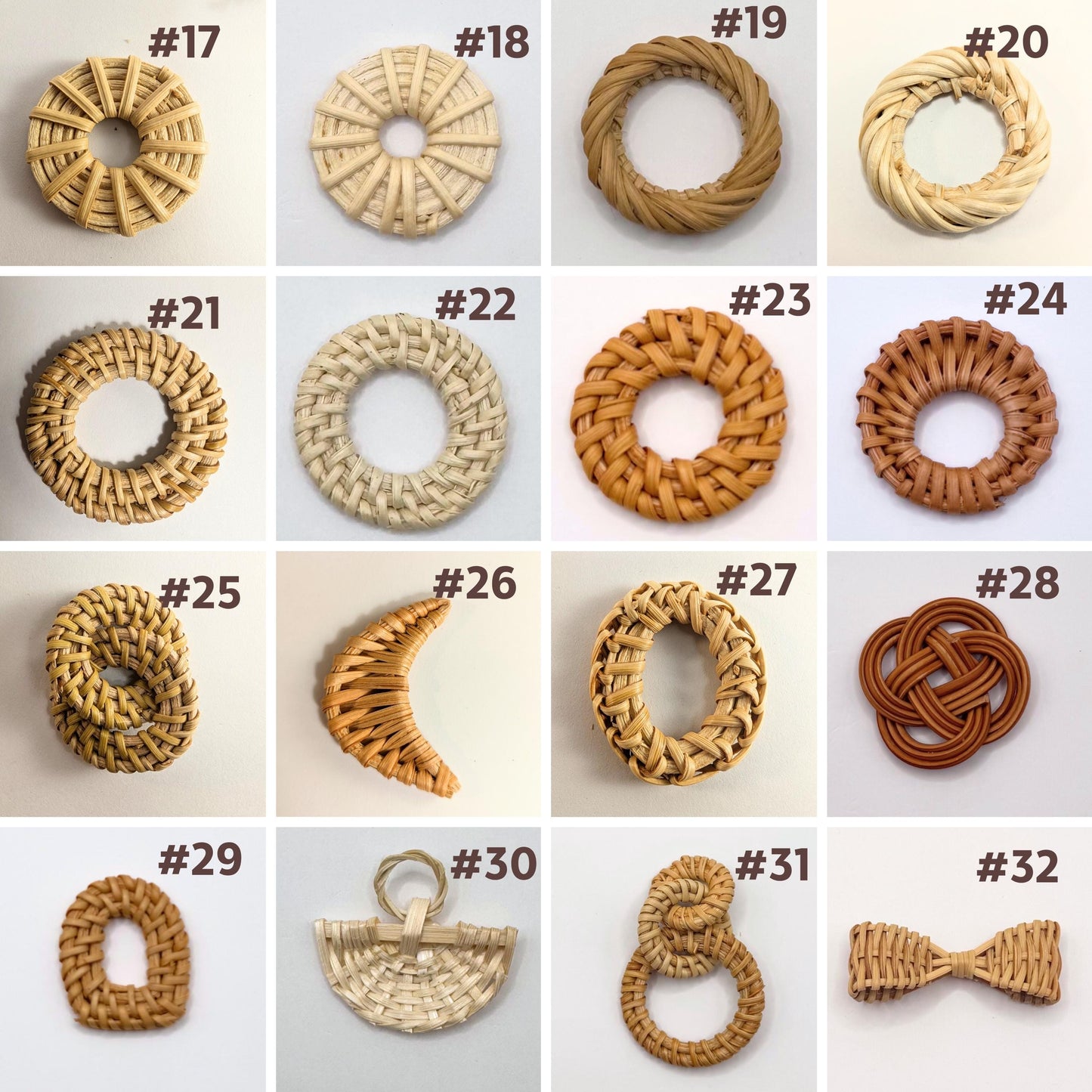 Rattan Charms For Earrings, Boho Jewelry
