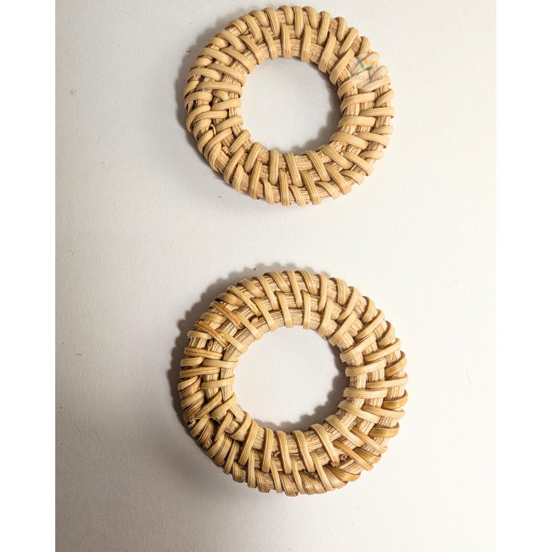4 pcs Handwoven Natural Rattan Charms For Earrings, Boho Jewelry Triangle Shape