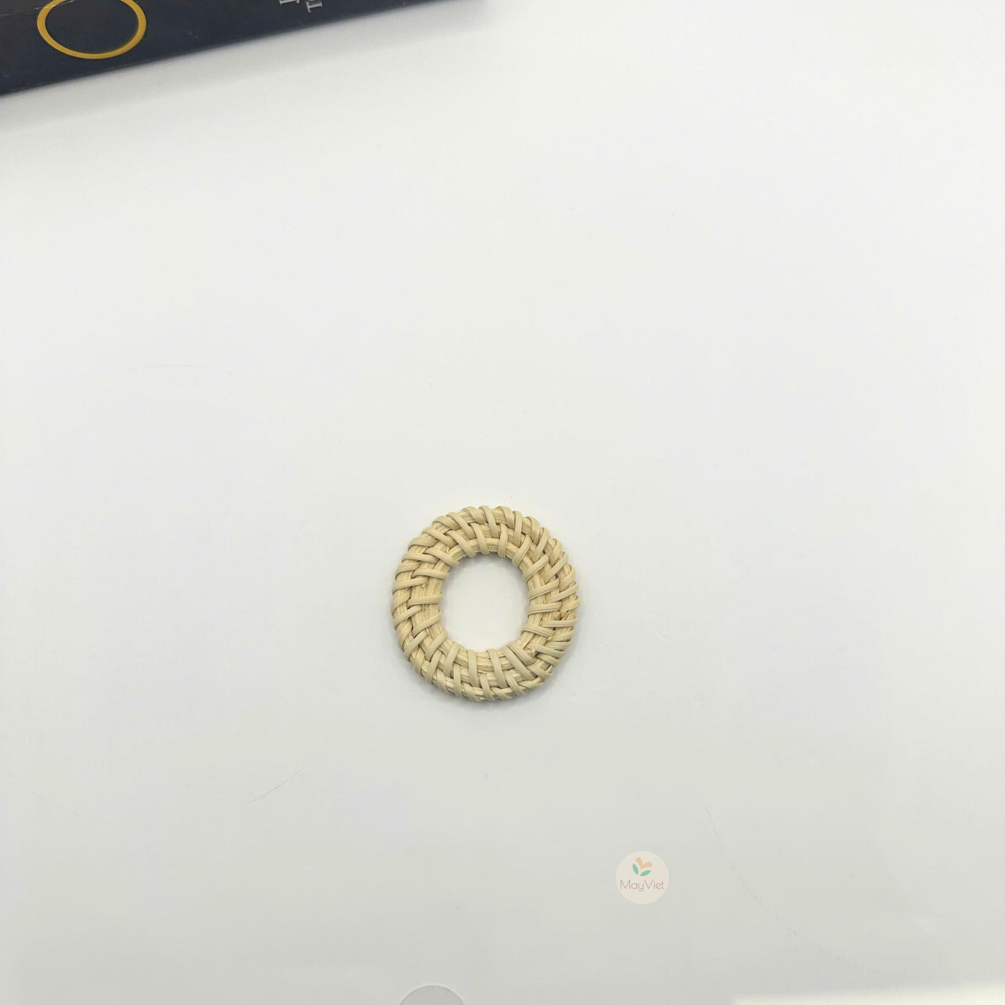 10+ pcs Handwoven Natural Rattan Charms For Earrings Pendant, Boho Jewelry Making White Round