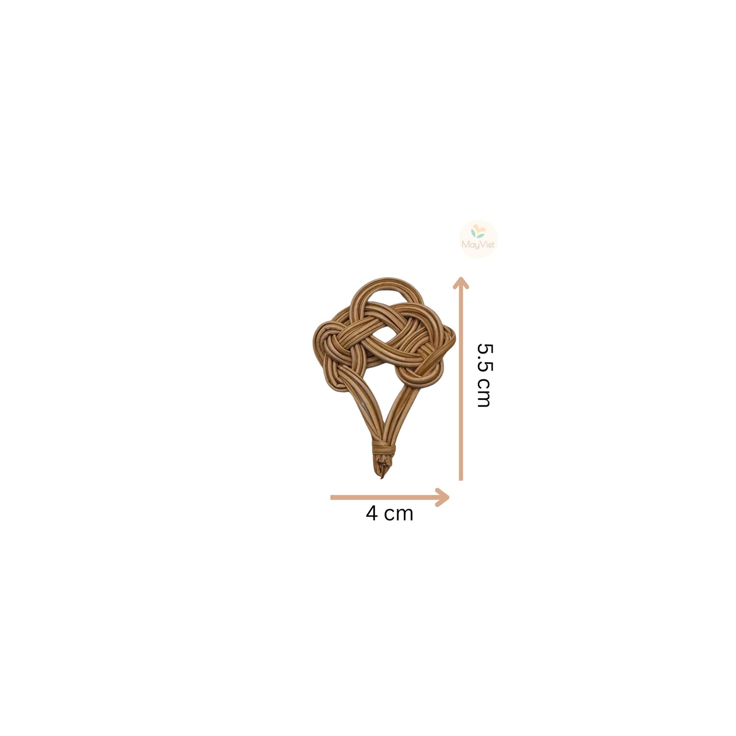 4 pcs Handwoven Natural Rattan Charms For Earrings Pendant, Boho Jewelry Brown Chinese Knot